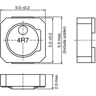 TDK 5020 Shielded Wirewound Surface Mount Inductor with Ferrite Core 2.2 μH ±20/±30% 2.76 A Idc VLCF5020T-2R2N2R6-1