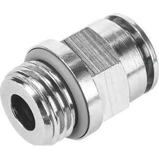 Festo Pneumatic Fitting 10mm Push-in, Male, 3/8 in G Thread, Brass Nickel Finish NPQH-D-G38-Q10-P10