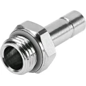 Festo Pneumatic Fitting 8mm Push-in Male Threaded-to-Tube G 1/8, Nickel-Plated Brass, Food Grade, 20 bar NPQH-D-G18-S8-P10