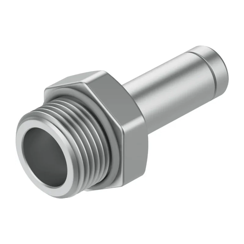 Festo Pneumatic Fitting 6mm Push-in, Male, 1/8 in, G Brass Nickel Finish NPQH-D-G18-S6-P10