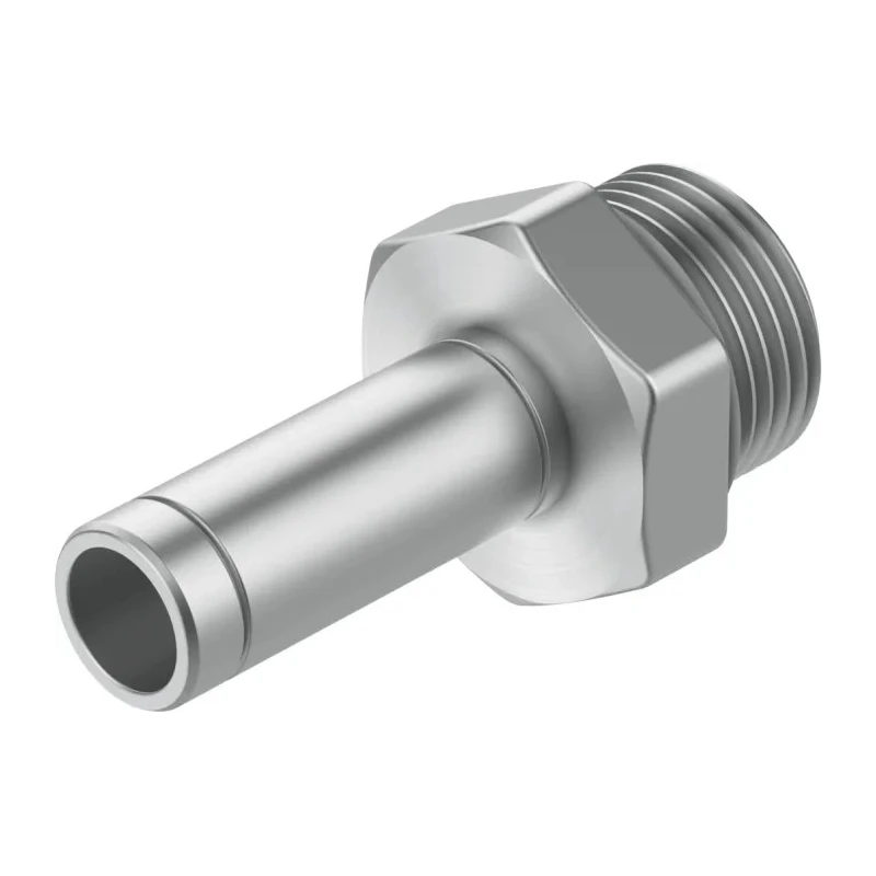 Festo Pneumatic Fitting 6mm Push-in, Male, 1/8 in, G Brass Nickel Finish NPQH-D-G18-S6-P10
