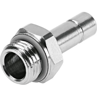 Festo Pneumatic Fitting Brass Nickel Push-in 6mm Tube, Male Threaded 1/4 in G NPQH-D-G14-S6-P10