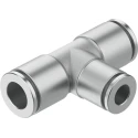 Festo Pneumatic Fitting Push-In T Connector 8 mm 20 Bar Brass Nickel Plated NPQH-T-Q8-Q6-P10
