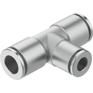 Festo Pneumatic Fitting Push-In T Connector 8 mm 20 Bar Brass Nickel Plated NPQH-T-Q8-Q6-P10