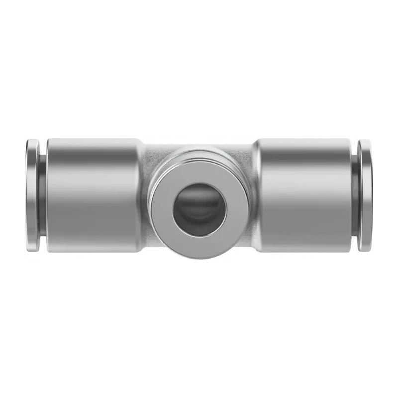 Festo Pneumatic Fitting Push-In T Connector 8 mm 20 Bar Brass Nickel Plated NPQH-T-Q8-Q6-P10