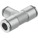 Festo Pneumatic Fitting Push-In T Connector 8 mm 20 Bar Brass Nickel Plated NPQH-T-Q8-Q6-P10