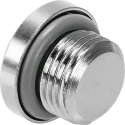Festo Nickel Plated Brass Blanking Plug G 3/8 Threaded Round Head 20 bar 150°C NPQH-BK-G38-P10