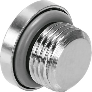 Festo Nickel Plated Brass Blanking Plug G 3/8 Threaded Round Head 20 bar 150°C NPQH-BK-G38-P10