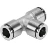 Festo Pneumatic Fitting Tee Tube-to-Tube Adapter 10 mm Push-in High Alloy Stainless Steel NPQH-T-Q10-Q8-P10