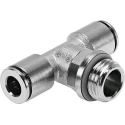 Festo Nickel Plated Brass Pneumatic Fitting Push-in 12 mm Threaded-to-Tube, Maximum Pressure 20 Bar NPQH-T-G14-Q12-P10