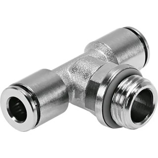 Festo Nickel Plated Brass Pneumatic Fitting Push-in 12 mm Threaded-to-Tube, Maximum Pressure 20 Bar NPQH-T-G14-Q12-P10