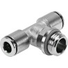 Festo Nickel Plated Brass Pneumatic Fitting Push-in 12 mm Threaded-to-Tube, Maximum Pressure 20 Bar NPQH-T-G14-Q12-P10