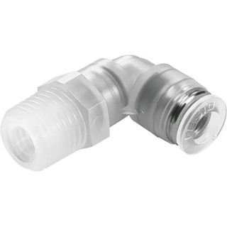 Festo Polypropylene Pneumatic Fitting Male R 1/8 in Threaded-to-Tube Push In 4 mm NPQP-L-R18-Q4-FD-P10