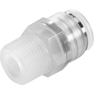 Festo Pneumatic Fitting Push-in 8mm, Male R 1/4 Threaded-to-Tube NPQP-D-R14-Q8-FD-P10