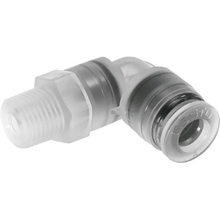 Festo Polypropylene Pneumatic Fitting Male R 1/8 in Threaded-to-Tube 6mm Push-in NPQP-L-R18-Q6-FD-P10