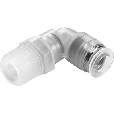 Festo Polypropylene Pneumatic Fitting Male Threaded-to-Tube R 3/8 in Thread Push-In 12mm NPQP-L-R38-Q12-FD-P10