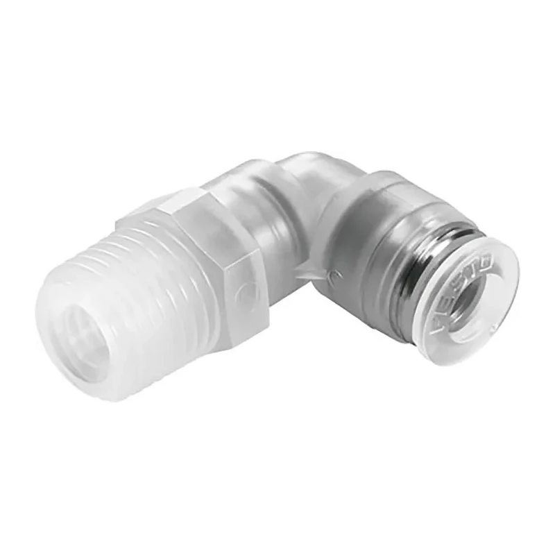 Festo Polypropylene Pneumatic Fitting Male Threaded-to-Tube Push-In Elbow R 1/4 in Thread, 10 mm Tube NPQP-L-R14-Q10-FD-P10