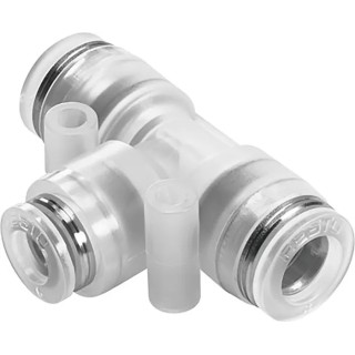 Festo Pneumatic Push-in Tee Tube-to-Tube Adapter 12 mm Polypropylene 10 bar NPQP-T-Q12-Q10-FD-P10
