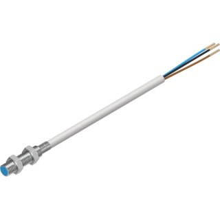 Festo Threaded Barrel Inductive Proximity Sensor, M5 x 0.5 Thread, PNP Output, 3V Supply, 0.8mm Detection SIEN-M5B-PO-K-L