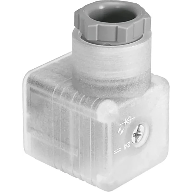 Festo Angled Plug Socket Male Indicator Light 8A Current, DIN 46244, IP65 Rated PEV-1/4-WD-LED-24