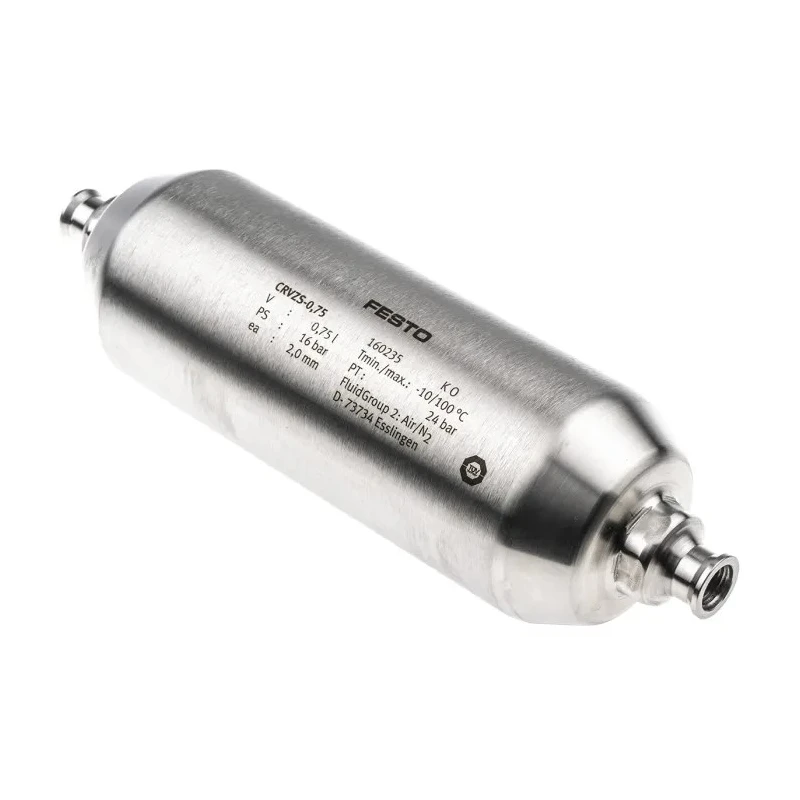 Festo Air Reservoir 0.75L, G 1/4 Port, High Alloy Stainless Steel, 16 bar Pressure CRVZS-0.75