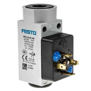 Festo Pressure Switch 1 bar to 12 bar, 125V DC, 5A Current, IP65 Rated, Through Hole Mounting PEV-1/4-SC-OD