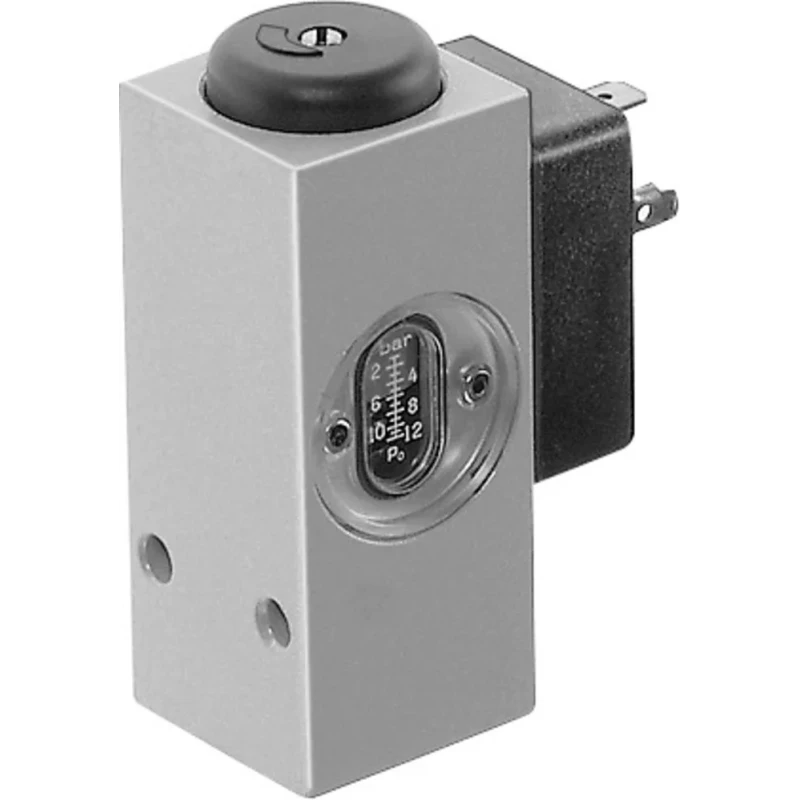 Festo Pressure Switch 1 bar to 12 bar, 125V DC, 5A Current, IP65 Rated, Through Hole Mounting PEV-1/4-SC-OD