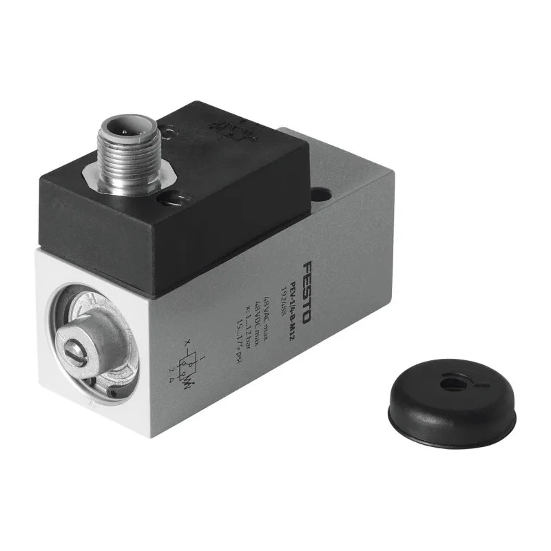 Festo Industrial Pressure Switch 48V, 4A, 1/4 in Port Size, IP65 Rated, Relative Pressure 1 bar to 12 bar PEV-1/4-B-M12