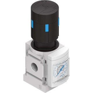 Festo Pneumatic Regulator MS4-LR-1/8-D7-AS, Threaded Inlet G 1/8, Lockable Rotary Knob, Pressure Range 0.5 to 12 Bar