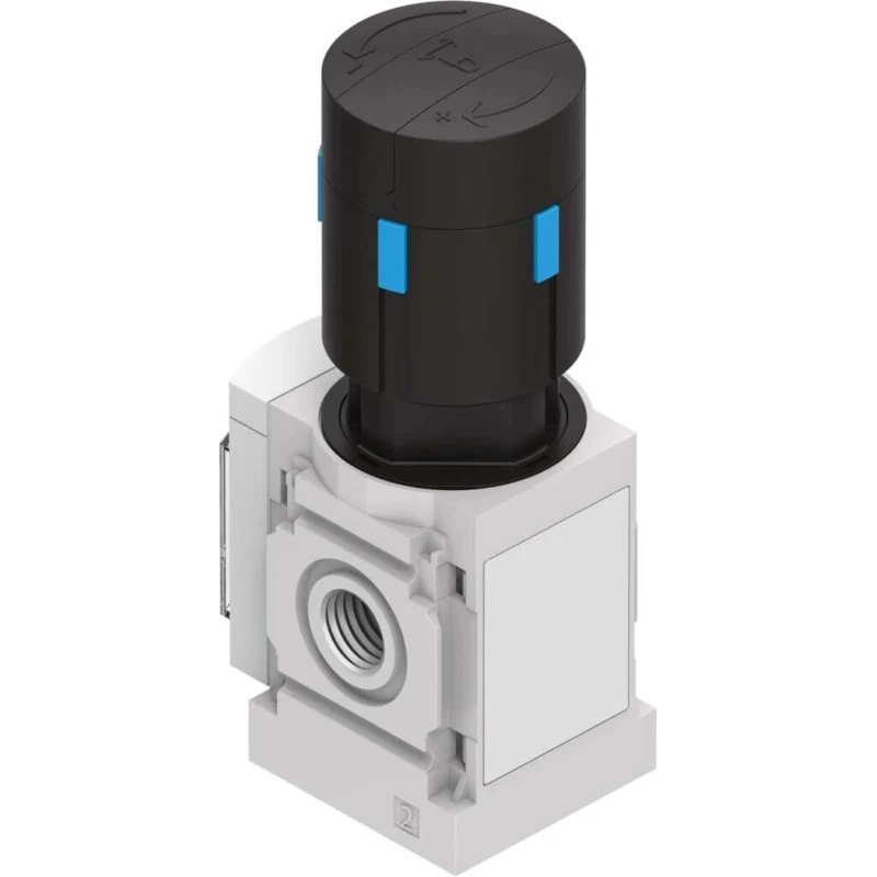 Festo Pneumatic Regulator MS4-LR-1/8-D7-AS, Threaded Inlet G 1/8, Lockable Rotary Knob, Pressure Range 0.5 to 12 Bar