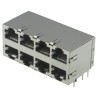 TE Connectivity 5569262 Series RJ45 Connector Female Through Hole Cat5 Shielded Right Angle 8 Port 8 Way RJ45