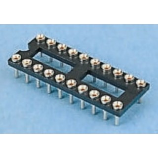 E-TEC DIL Socket 2.54 mm Pitch Vertical 16 Way Through Hole Turned Pin Open Frame 1A LOP-316-S083-95