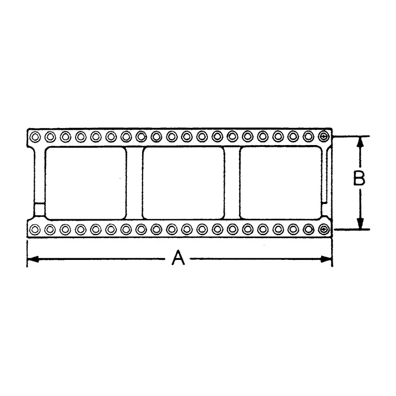 E-TEC 2.54 mm Pitch Vertical 24 Way Through Hole Turned Pin Open Frame DIL Socket 3A POS-324-S001-95