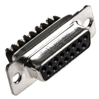 Amphenol Communications Solutions 15 Way Straight 2.74 mm Pitch Cable D-Sub Connector Female L77D A15S ST
