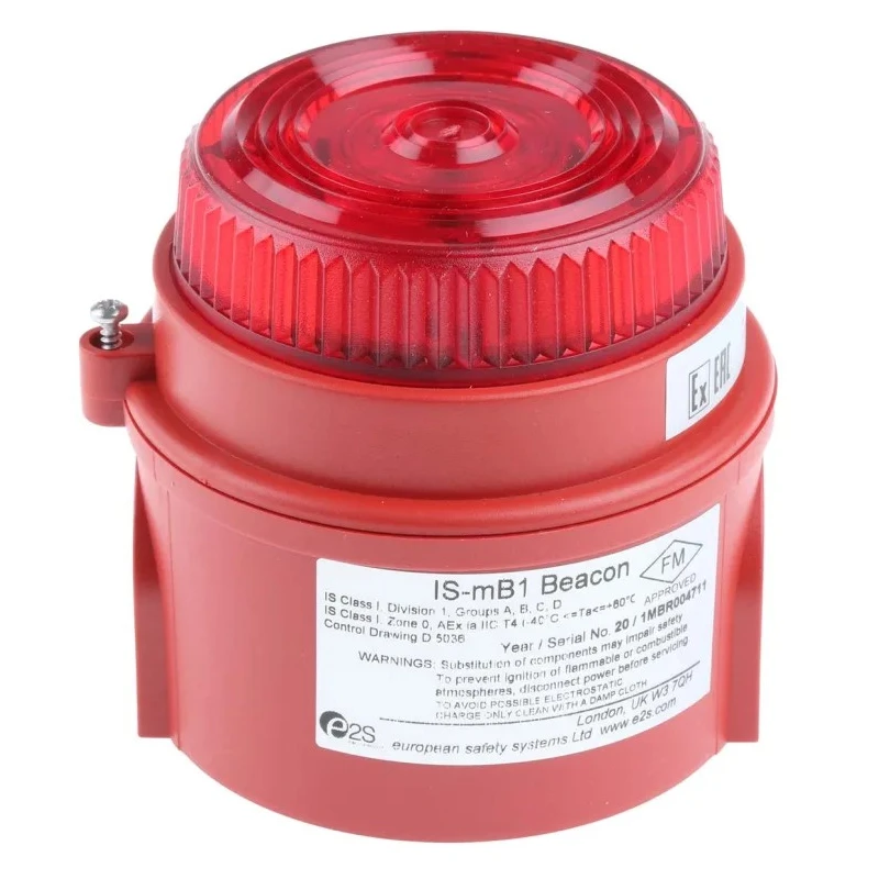 e2s IS-mB1 Series Red Beacon 28V DC Flashing Surface Mount LED Bulb, IP65 IS-MB1-R/R