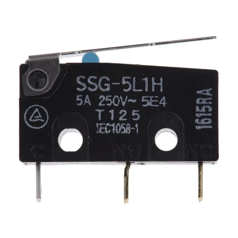 Omron Aratas Hinge Lever Subminiature Micro Switch, Solder Terminal, 5A Current, 30V DC, SPDT Contact, IP40 SSG-5L1H