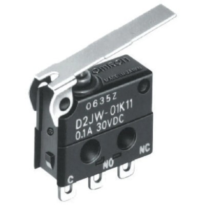 Omron Hinge Lever Micro Switch SPDT, 100mA, 30 V dc, IP67 D2JW-01K11