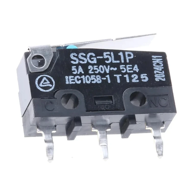Omron Subminiature Micro Switch with Hinge Lever, PCB Terminal, 5A, 250 V AC, SPDT, IP40 SSG-5L1P