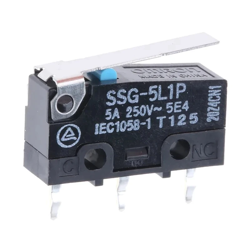 Omron Subminiature Micro Switch with Hinge Lever, PCB Terminal, 5A, 250 V AC, SPDT, IP40 SSG-5L1P