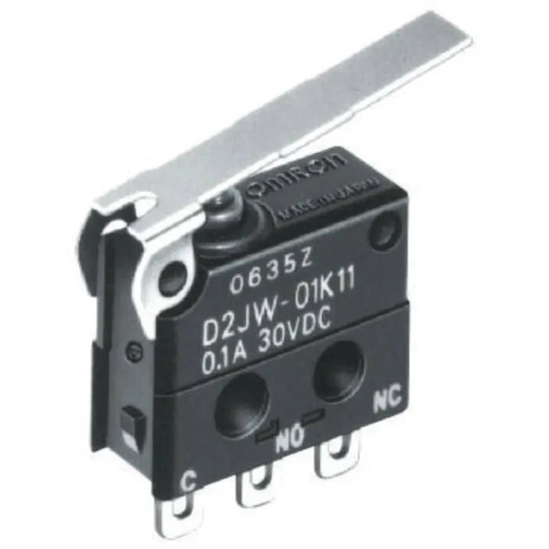 Omron Roller Lever Micro Switch, Pre-Wired Terminal, 100mA Current, 30 V dc, SPDT Contact Configuration, IP67 D2JW-01K21-MD