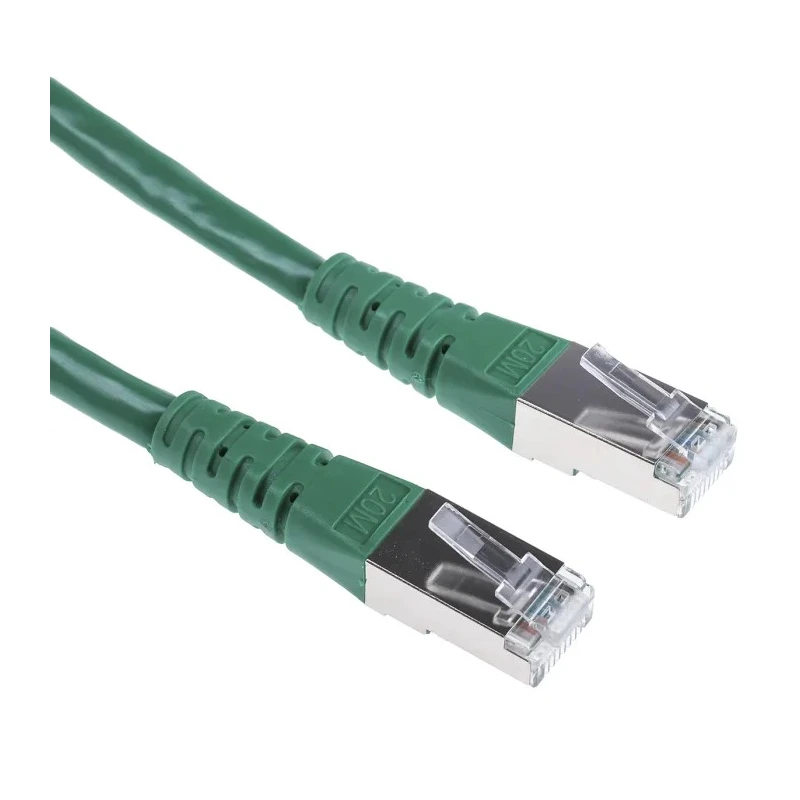 Roline Shielded Screened Green Polyvinyl Chloride Jacket Cat6 Ethernet Cable 8 Core 20 m Cat6