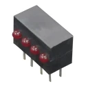 Kingbright Red Right Angle PCB LED Indicator 3 mm (T-1), 4 LEDs 2.5 V KM2520EF/4ID