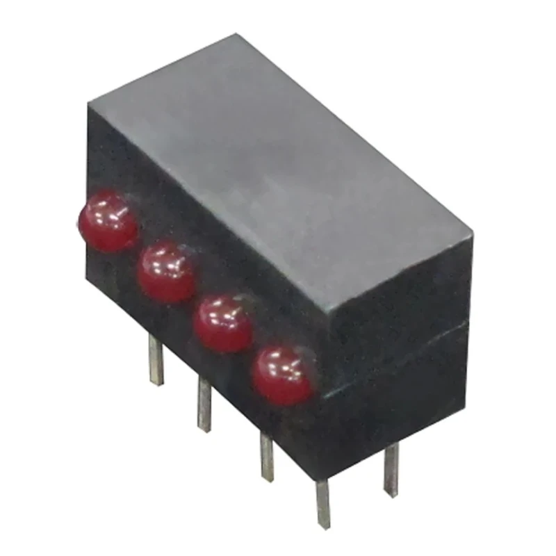 Kingbright Red Right Angle PCB LED Indicator 3 mm (T-1), 4 LEDs 2.5 V KM2520EF/4ID