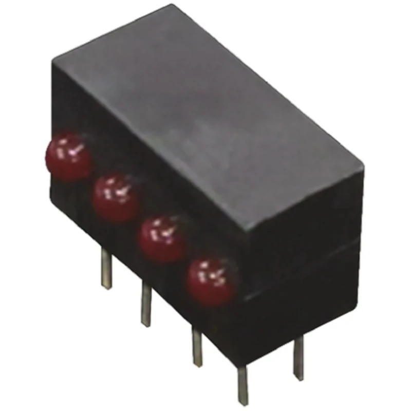 Kingbright Red Right Angle PCB LED Indicator 3 mm (T-1), 4 LEDs 2.5 V KM2520EF/4ID