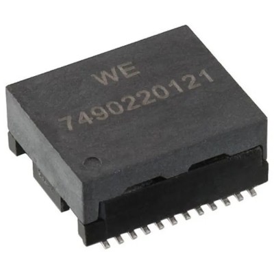 Wurth Elektronik Surface LAN Ethernet Transformer, 1 Port, 350μH Inductance, 1:1 Turns Ratio, 18.29mm x 14.7mm x 7490220121
