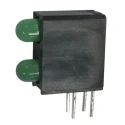 Kingbright Green, Red Right Angle PCB LED Indicator 3 mm (T-1), 2 LEDs 2.5 V L-710A8MD/2GD