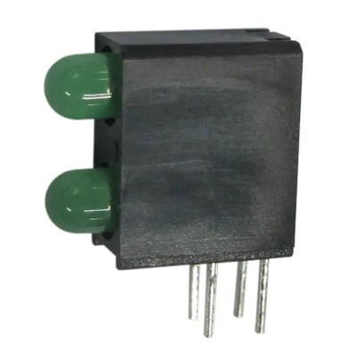 Kingbright Green, Red Right Angle PCB LED Indicator 3 mm (T-1), 2 LEDs 2.5 V L-710A8MD/2GD