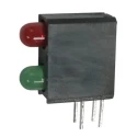 Kingbright Red, Green Right Angle PCB LED Indicator 3 mm (T-1), 2 LEDs 2.5 V Multicolour L-710A8MD/1LI1LGD