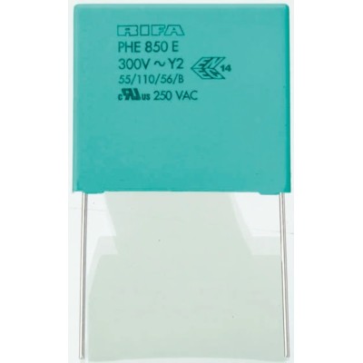 KEMET PHE850 Film Capacitor Y2, ±20%, 220nF, 1.25kV DC, 300V AC, Through Hole PHE850