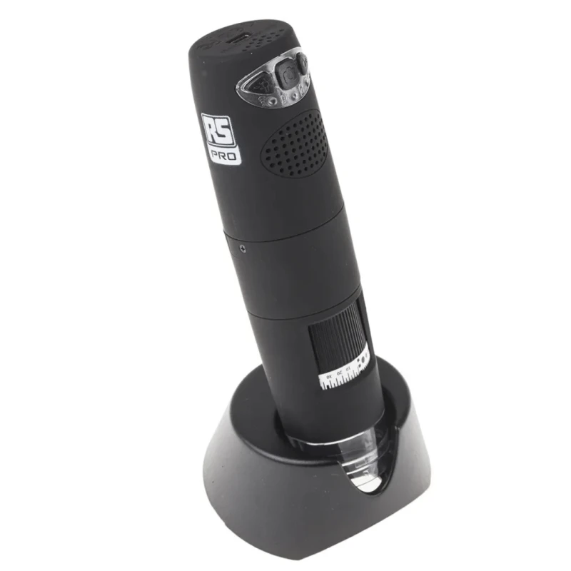 RS PRO WiFi Digital Microscope 1280 x 1024 Pixels 5 to 200 X Magnification LED Illumination Lithium-ion Battery 126-1724